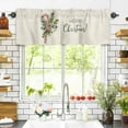 thumbnail image 3 of Candy Cane Valances for Windows Merry Christmas Berry Leaf Winter Xmas Rod Pocket Curtain Valance Window Treatment Short Curtains for Kitchen Living Room, 54"x18", 3 of 5