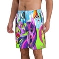 thumbnail image 2 of Mens My Lit-tle Pony Swim Trunks Quick Dry Bathing Suit Stretch Board Shorts Summer Beach Shorts Men's Swimwear with Mesh Linner, 2 of 8