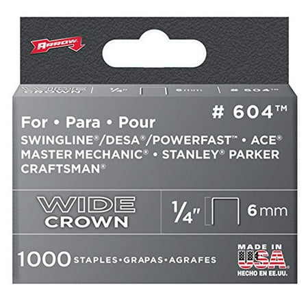 Heavy Duty Wide Crown Staples - 604 Wide Crown Swingline Heavy Duty 1/4-Inch Staples, 1,000-Pack, Wide Crown Swingline Heavy Duty 1/4-Inch Staples By ARROW FASTENER