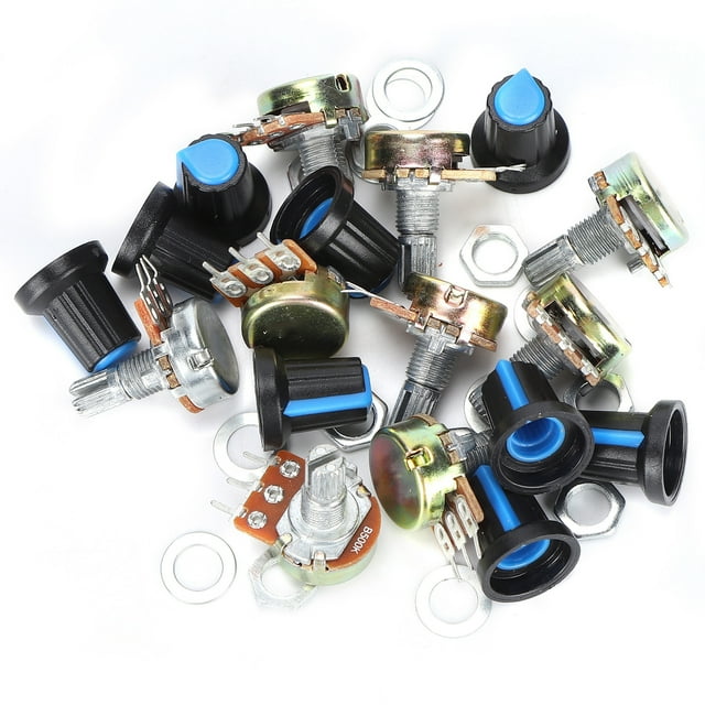 Kit De Potenciómetro, Potenciómetro Giratorio Lineal B1k 2k 5k 10k 20k 50k 100k 500k 1m 9 Piezas Profesional Para Equipos Electrónicos Para Amplificador De Potencia Para