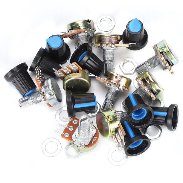 Kit De Potenciómetro, Potenciómetro Giratorio Lineal B1k 2k 5k 10k 20k 50k 100k 500k 1m 9 Piezas Profesional Para Equipos Electrónicos Para Amplificador De Potencia Para