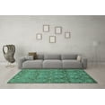 thumbnail image 3 of Ahgly Company Machine Washable Indoor Rectangle Abstract Turquoise Blue Modern Area Rugs, 3' x 5', 3 of 4