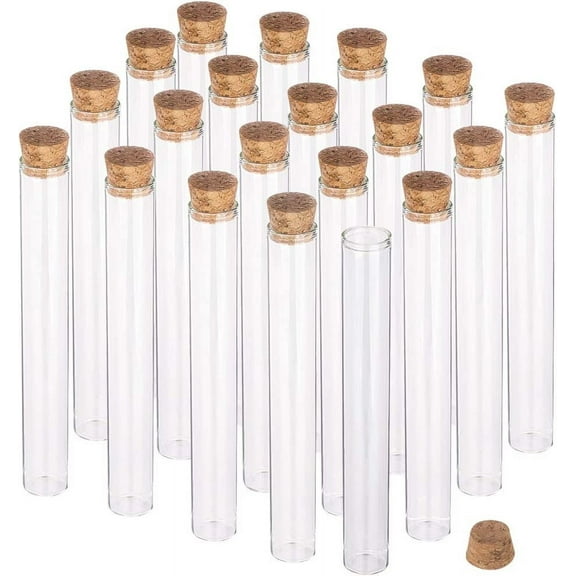 15 Pack 40ml Glass Tubes Transparent Decoration Bottles with Cork Stoppers for Arts Crafts and Other Small Projects DIY