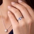 thumbnail image 4 of Gem Stone King 10K White Gold Round Blue Tanzanite and White Topaz Ring for Women (0.40 Cttw, Round 3.5MM, Gemstone December Birthstone, Size 9), 4 of 6