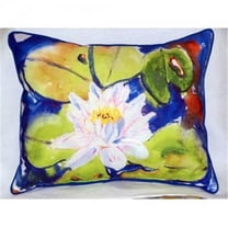 Betsy Drake Lily Pad Flower Indoor & Outdoor Throw Pillow 20 x 24 in.