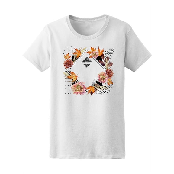 Abstract Watercolor Floral Fall T-Shirt Women -Image by Shutterstock, Female XX-Large