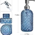 thumbnail image 2 of Botella de loción de vidrio de 400 ml con dispensador de jabón for el hogar, el hotel y el baño, transparente, cilíndrica, azul, transparente, verde y naranja, 2 of 6