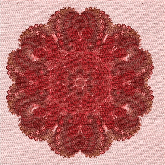 Ahgly Company Indoor Square Patterned Pastel Pink Area Rugs, 7' Square