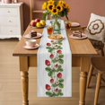 thumbnail image 3 of Table Runner - 48 Inch Long, Strawberry Kitchen Dining Table Runner Dresser Scarves, Vintage Green Botanical Spring Floral Farmhouse Decor for Coffee Tables Wedding Party Banquet, 3 of 8