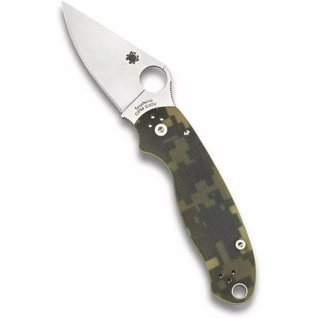 Spyderco Para 3 Folding Knife 3 S45VN Satin Plain Blade Digital Camo G10 Handles (Paramilitary 3) Compression Lock - C223GPCMO