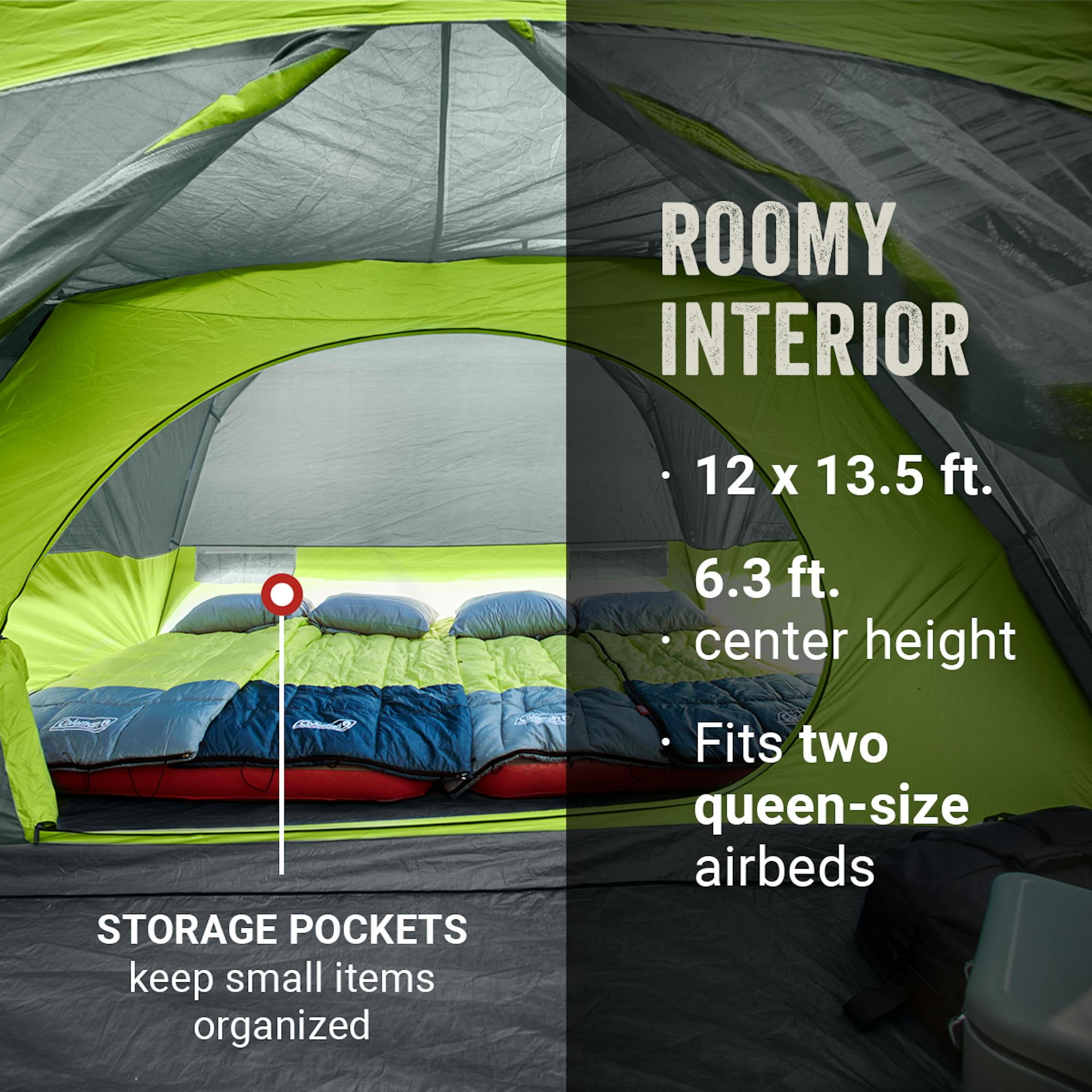 Coleman Skydome™ 8-Person Camping Tent with Screen Room, Rock Grey