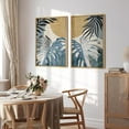 thumbnail image 2 of IDEA4WALL 2 Panels Framed Canvas Print Wall Art Set Jungle Tropical Monstera Palm Leaf Plants Abstract Modern Art Boho Multicolor Chic Artwork Housewarming Decor - 24"x36"x2 Panels Natural, 2 of 5