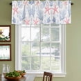 thumbnail image 3 of Blue Red Coastal Curtain Valances for Windows, Kitchen Valance Window Treatments Panel 2 Pack, Summer Beach Starfish Coral Nautical Rod Pocket Short Curtains for Bathroom Bedroom 60 x 18 Inch, 3 of 8