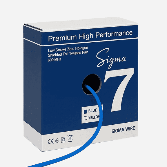 Cat7 Ethernet Cable 250ft Blue S/FTP Solid Copper 23AWG 1000MHz 10Gbps LSZH Bulk Network Cable