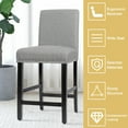 thumbnail image 6 of Costway Set of 2 25'' Kitchen Breakfast Chairs Nailhead Bar Stools Gray, 6 of 11