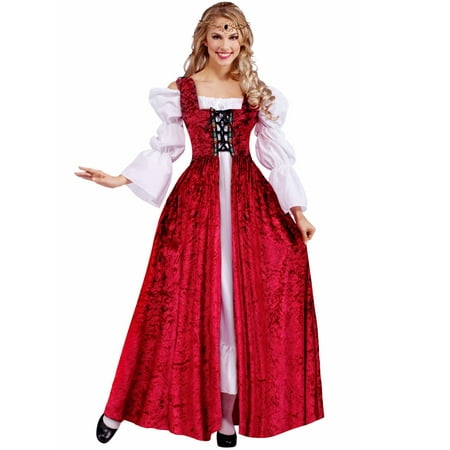 Womens Medieval Lady Lace Up Gown Adult