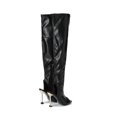 thumbnail image 4 of Fesfesfes Chelsea Boots for Teen Girls Square Toe Cut-out Shoes Over-the-knee Boots Slim Heels High Heel Sandals Outwear US:6(37), 4 of 8