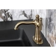 thumbnail image 4 of Kingston Brass KSD3543TKL Hallerbos One-Handle 1-Hole Bathroom Faucet with Deck Plate and Push Pop-Up Drain in Antique Brass, 4 of 7