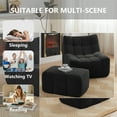 thumbnail image 6 of NBLDGT Comfy Lounge Chair with Ottoman, Cozy Bean Bag Chair with High-Rebound Memory Foam, Single Seat Lazy Sofa Couch for Bedroom, Living Room, Office (Black), 6 of 11
