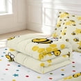 thumbnail image 6 of Erosebridal Watercolor Bee Zipper Full Size Comforter Sets with Fitted Sheet and 2 Pillowcases,Rustic Honeycomb Zipper Bedding Set,Cream Yellow,Polkadot Reversible,4pcs, 6 of 8