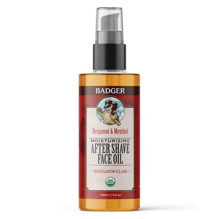Badger After Shave Face Oil, Bergamot & Menthol, 4 fl oz