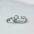 thumbnail image 4 of Couple Rings Pair Adjustable Opening Silver Rings with Rose of Thorns Design Artificial Moonstone Rings for Men and Women Couple Jewelry, 4 of 4