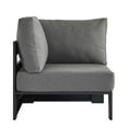 thumbnail image 3 of Modular Lounge Corner Chair, Grey Gray, Aluminum Metal, Outdoor Patio Balcony Cafe Bistro Garden Hospitality Restaurant, Modern Contemporary HB36554, 3 of 8
