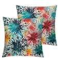 thumbnail image 2 of Jiayy Flower Throw Pillow Covers  - Watercolor Floral Cushion Cases Set of 2 Modern Art Pillowcases Fireworks Shaped Flowers Decorative Pillow Cover for Couch Bedroom, 2 of 6