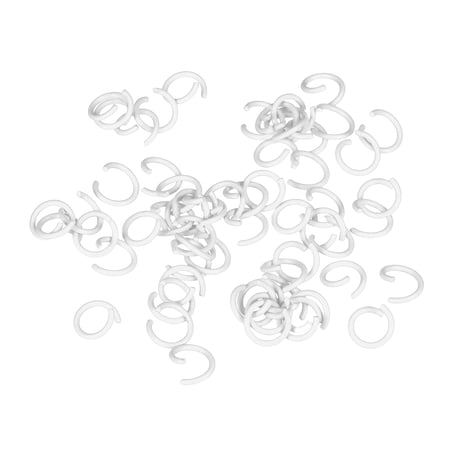 Uxcell Open Jump Rings 10mm Colorful O-ring Connectors for Jewelry Making DIY Crafts Carbon Steel White 100Pcs