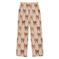 thumbnail image 2 of Kids' Pajama Pants Soft Relaxed Fit Sleep Pants Lounge Pants with Pockets Leopard Print Bow X-Large, 2 of 9