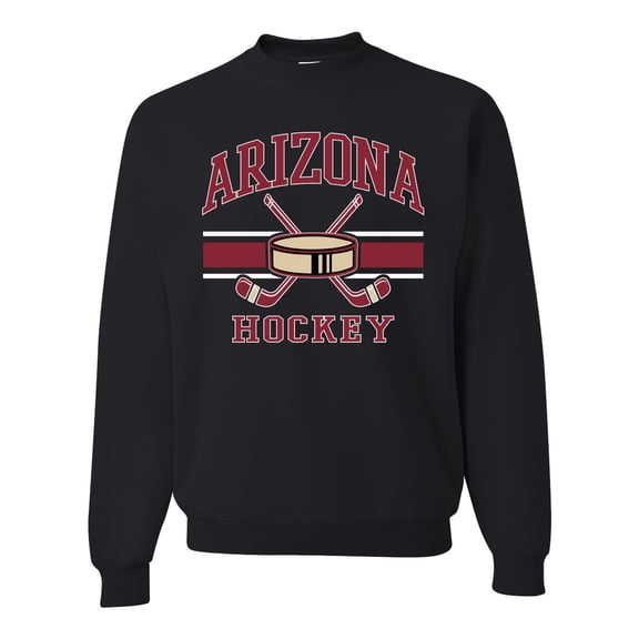 Wild Bobby City of Arizona Hockey Fantasy Fan Sports Unisex Crewneck Sweatshirt, Black, Small