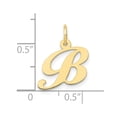 thumbnail image 3 of 10K Small Fancy Script Initial B Charm, 3 of 4