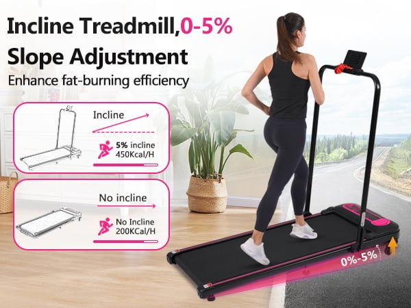 Euroco 300LBS 2.5HP Folding Walking Pad, Walking Treadmill with Incline,0.5-7.5MPH Speed and Remote Control for Home Office