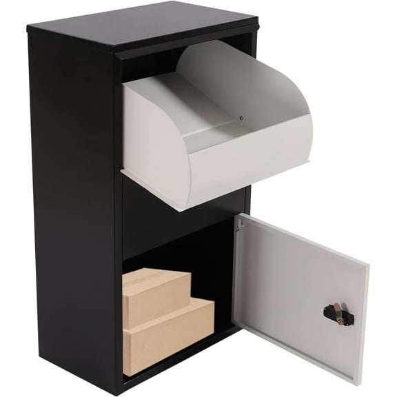 Porch Mailbox Delivery Box Large Capacity Mail Parcel Drop Package Container Home Mailbox Anti-Theft Secure Delivery Box Mail Outdoor Wall Mounted with Lockable Storage 66.14 Lbs