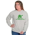 thumbnail image 4 of Always Late Worth Wait Funny Turtle Sweatshirt for Men or Women Brisco Brands L, 4 of 6
