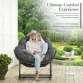 thumbnail image 4 of Tabaray Solid Print Rattan Indoor and Outdoor Adjustable Height Rocking Chair, Olive Green Velvet, 4 of 17