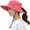 Watermelon Red, variant on Women's Ponytail Sun Hat UV Protection Foldable Mesh Wide Brim Beach Fishing Hat Army Green