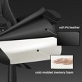 thumbnail image 2 of Bugzzia Gaming Chair PU Leather Adjustable Headrest & Lumbar Support, Black, 2 of 7