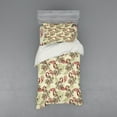 thumbnail image 2 of Ambesonne Winter Bedding Set 4 Pcs, Peacocks and Snowflakes, Queen, Ruby Olive Green Cream, 2 of 3