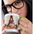 thumbnail image 2 of 3drose, Chrome Eiffel Tower, 11oz Two-tone Green Mug, 2 of 6