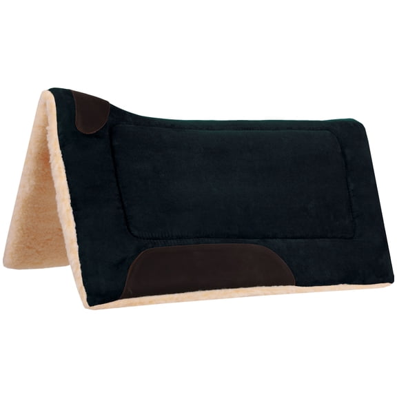 Faux Suede Contoured Saddle Pad - 32" x 32" 1" Color: Black