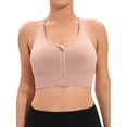 thumbnail image 1 of SAYFUT Women's Zip Front Sports Bra Wireless Post-Surgery Bra Active Yoga Sports Bras, 1 of 7