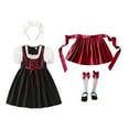 thumbnail image 3 of KAUOD Teen Girls 4pc Cute Dirndl Dress Outfits Oktoberfest Traditional Performance Midi Dresses with Hairband Skirts Socks, 3 of 3