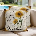 thumbnail image 2 of 24x24 Pillow Covers Set of 2, Vintage Sunflowers Square Throw Pillow Covers for Couch/Sofa/Living Room, Spring Summer Retro Bees Yellow Floral Decorative Soft Pillowcases for Couch Throw Pillows, 2 of 9