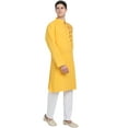 thumbnail image 5 of SKAVIJ Kurta Pajama Set for Men Embroidered Cotton Ethnic Wear Dress Gold XL, 5 of 6