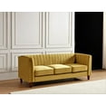 thumbnail image 2 of Uspridefurniture Plainfield Line Tufted Square Design Velvet Sofa, Yellow, 2 of 5