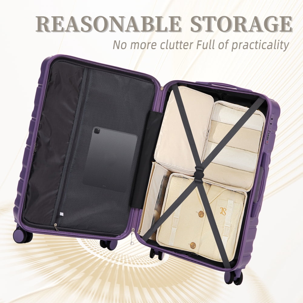 HomePerch 3-Piece ABS Spinner Luggage Set, 20"/24"/28" Lightweight Hard Shell Suitcases, Airline Approved Carry-On, 360° Spinner Wheels, Waterproof Travel Set