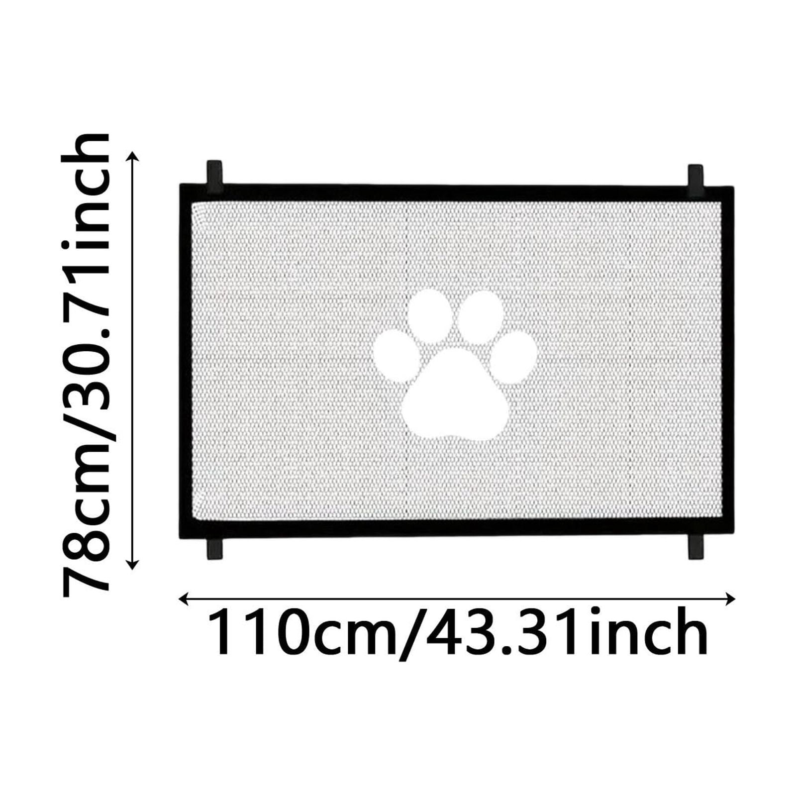 Pet Safety Gate Mesh Screen, Portable Dog Cat Isolation Barrier for Doorways, Stairs and Hallways, Retractable Mesh Gate with Paw Print Design, Easy Install Indoor Pet Fence for Home
