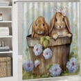 thumbnail image 5 of COMIO Cute Bunny Shower Curtain for Bathroom, Multiple Sizes White, 5 of 6