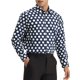 thumbnail image 4 of Camisas formales de puntos de polka INSPIRE CHIC para hombres con cuello de punta y mangas largas S Azul, 4 of 5